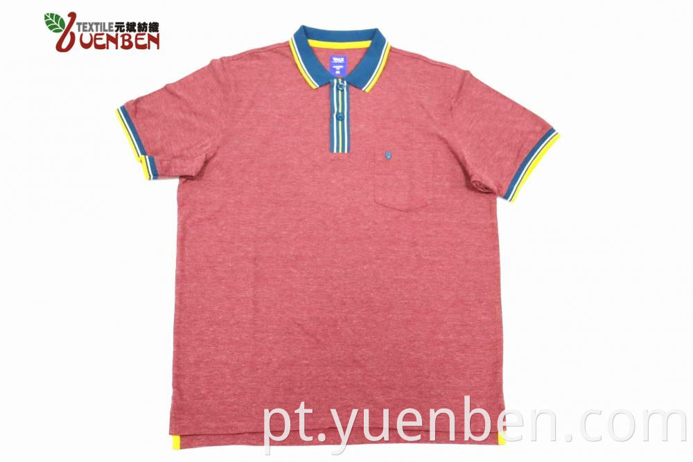 65%Poly 35%Cotton Melange Jersey With Contrast Collar